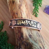 Handmade Buddhist Mantra Copper and Brass Torque Bangle
