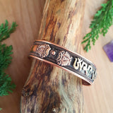 Handmade Buddhist Mantra Copper and Brass Torque Bangle