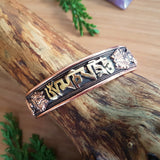 Handmade Buddhist Mantra Copper and Brass Torque Bangle