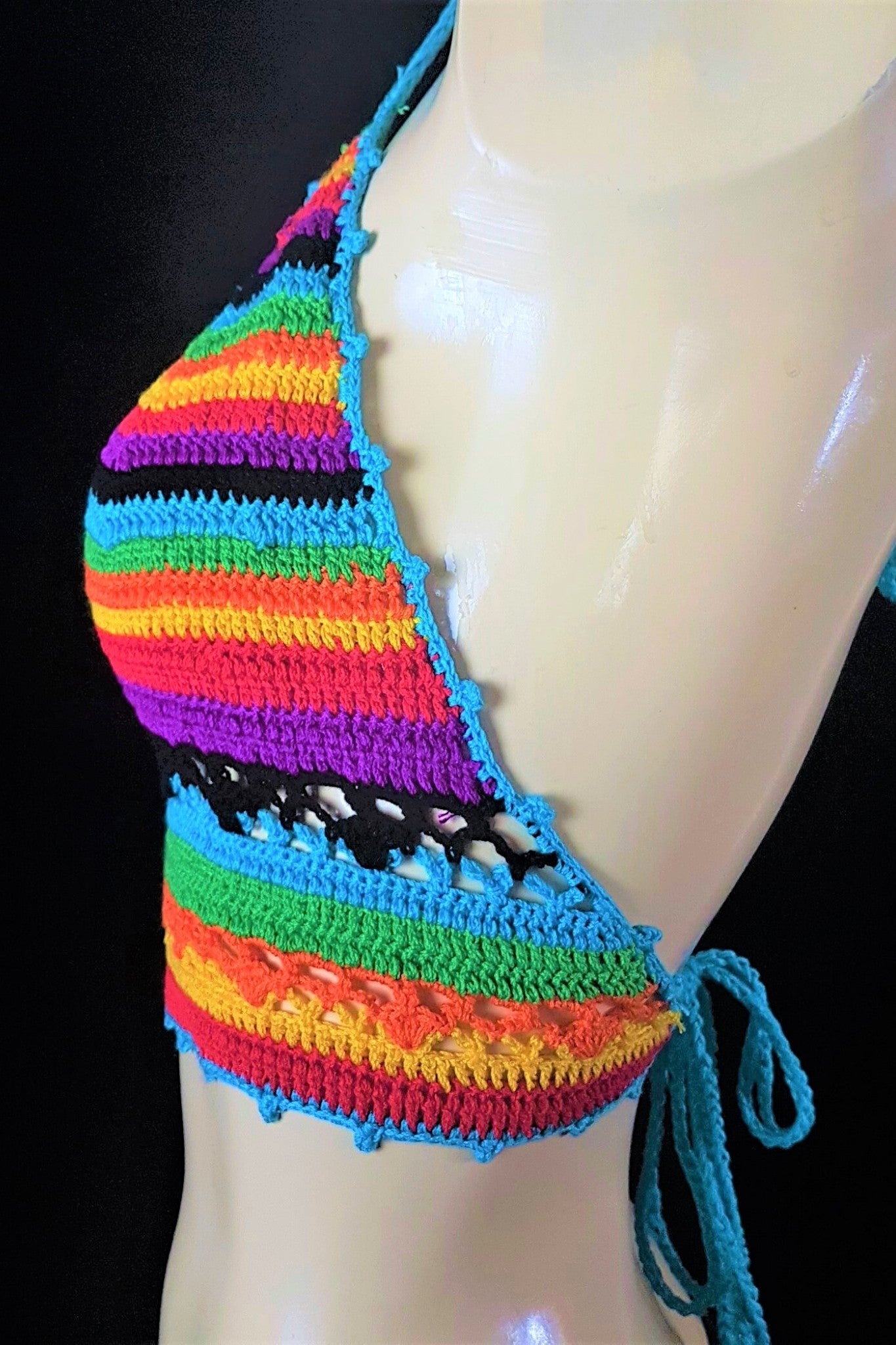 Sexy Festival Summer Rainbow Crochet Top Shrine Clothing