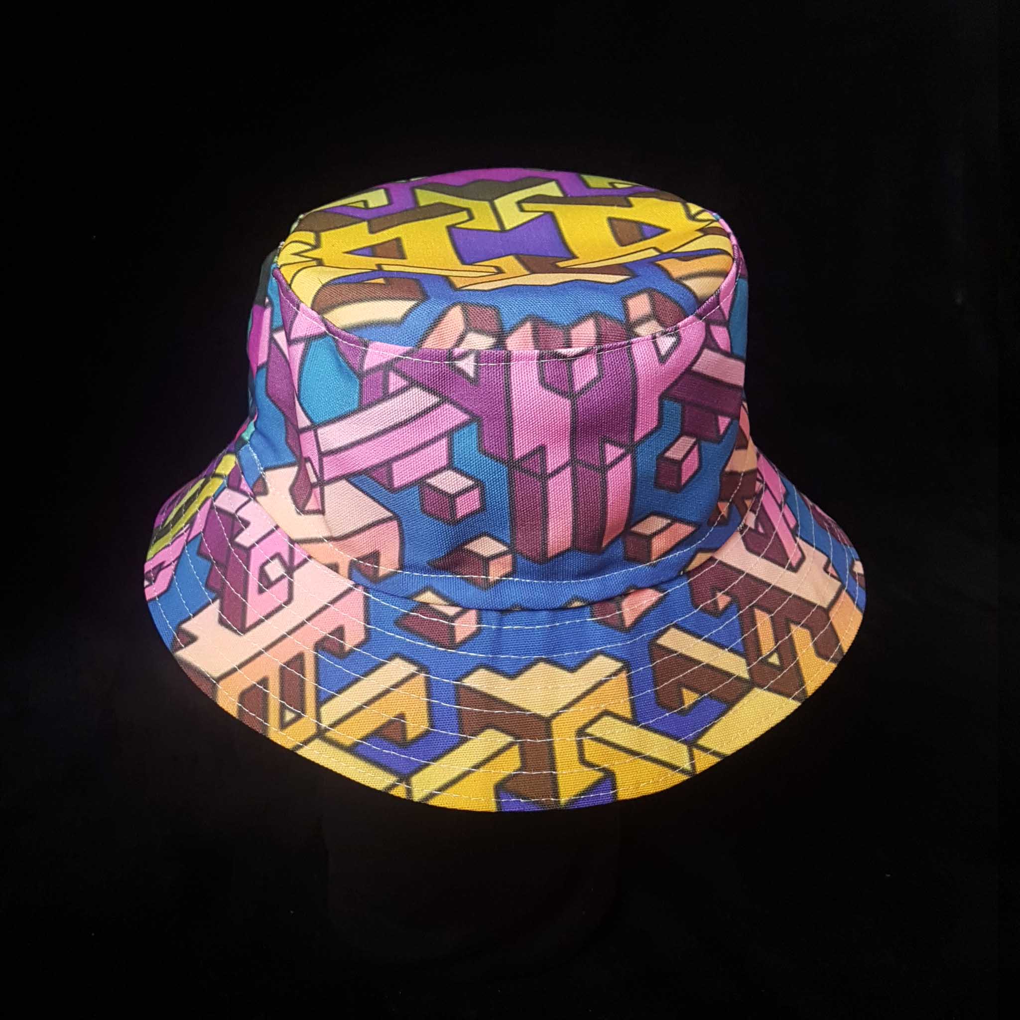 Geometric Multicoloured Festival Bucket Hat | SHRINE HATS - SHRINE