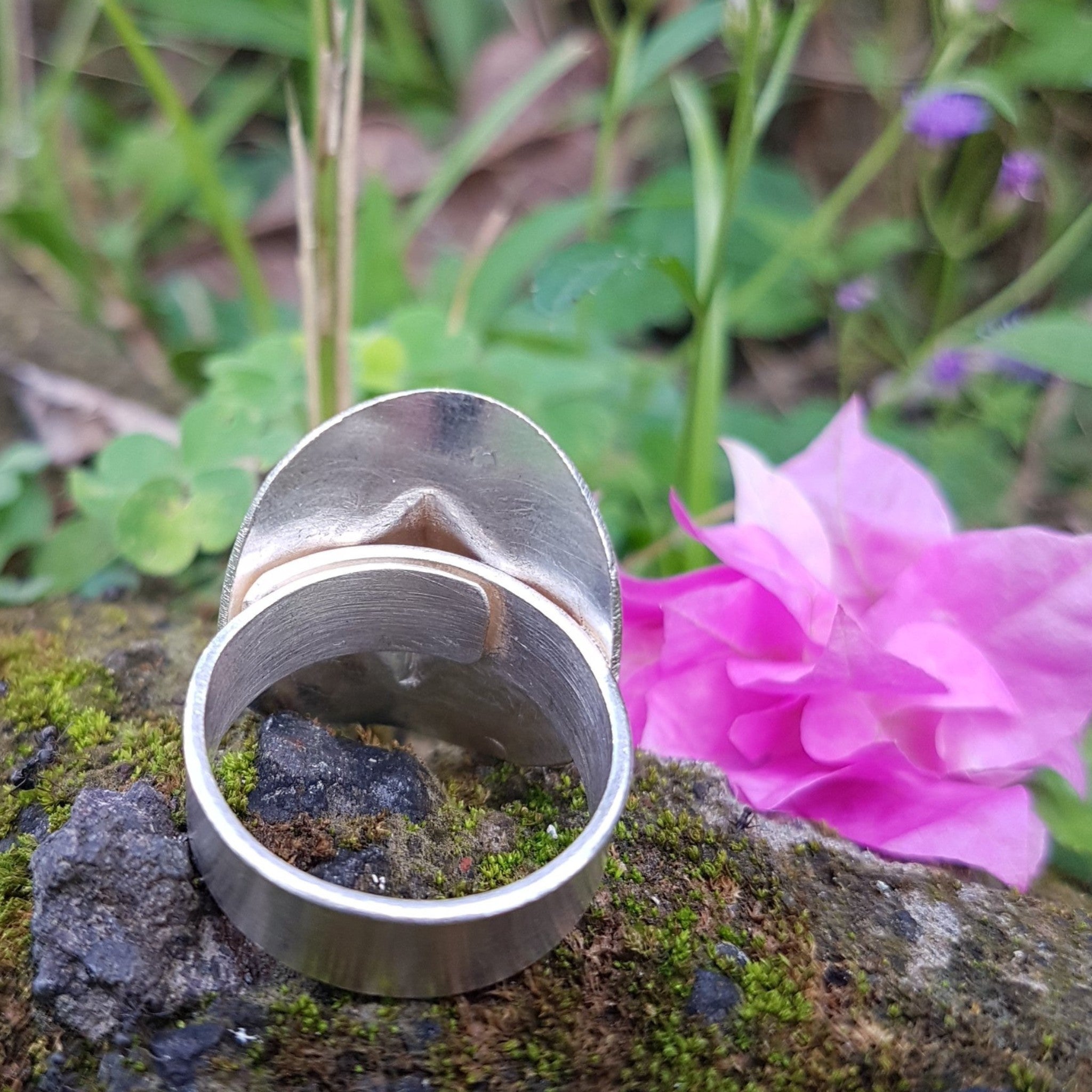 Back view of Hand Made Thai Silver Spiral Statement Ring 