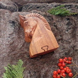 Hand Carved Wooden Horse Trinket Jewellery Puzzle Box