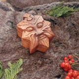 Hand Carved Wooden Green Man Trinket Jewellery Puzzle Box