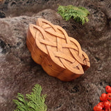 Hand Carved Celtic Wooden Trinket Jewellery Puzzle Box
