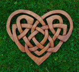 Hand Carved Celtic Heart Wooden Wall Hanging