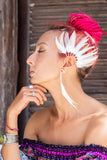 Statement Feather Earcuff White