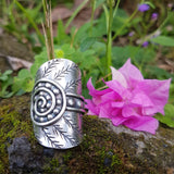 Hand Made Thai Silver Spiral Statement Ring 