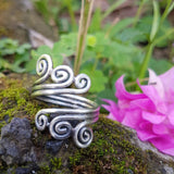 Hand Made Adjustable Thai Silver Spirals Ring