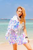 Sequin Festival Bolero Jacket Ice Ice Baby White Blue Sequins