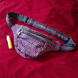 Purple Aztec Printed Festival Cotton Pocket Belt Bumbag