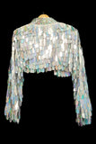 Silver Holographic Sequin Festival Bolero Jacket