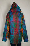 Size XL Turquoise and Red Fleece Flower Pullover Hoodie | Shrine