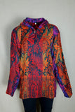 Size XL Orange and Red Fleece Flower Pullover Hoodie