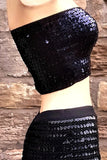 Black Disco Sequin Boob Tube | SHRINE CLOTHING - SHRINE