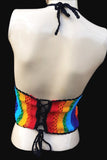 Festival Summer Rainbow Black Crochet Top - Shrine Clothing