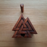 Hand Carved Wooden Trinket Jewellery Puzzle Box, Norse Viking Valknut