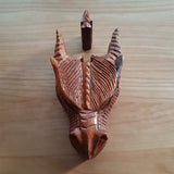 Hand Carved Wooden Trinket Jewellery Puzzle Box, Fantasy Mythical Dragon Head