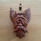 Hand Carved Wooden Trinket Jewellery Puzzle Box, Viking Norse God Odin Head
