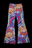 Women's Boho Multicoloured Full Bloom Print Flared Trousers | SHRINE CLOTHING