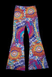 Women's Boho Multicoloured Full Bloom Print Flared Trousers | SHRINE CLOTHING - SHRINE