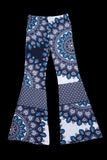 Women's Boho Multicoloured Peacock Print Flared Trousers | SHRINE CLOTHING - SHRINE