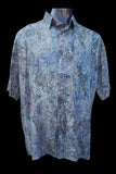 Grey Floral Men's Short Sleeve Shirt | SHRINE CLOTHING