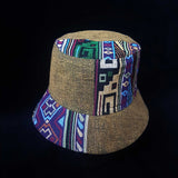 Green Purple Hill Tribe Festival Patchwork Bucket Hat | SHRINE HATS