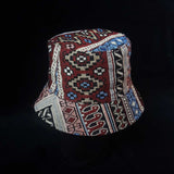 Red Blue Hmong Hill Tribe Festival Bucket Hat | SHRINE HATS