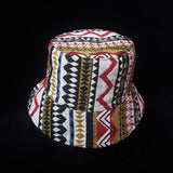 Mustard White Hmong Hill Tribe Festival Bucket Hat | SHRINE HATS