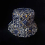 Navy Blue Hmong Hill Tribe Festival Bucket Hat | SHRINE HATS - SHRINE