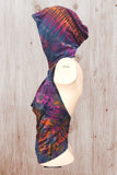 Women's Tie Dye Hoodie Sleeveless Top Grey Multicoloured  SHRINE