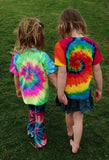 Kid's Rainbow Tie Dye Spiral T-Shirt