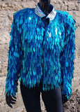 Festival Sequin Jacket Turquoise | SHRINE CLOTHING