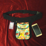 Skull Printed Festival Cotton Pocket Belt Hip Bag