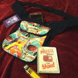 Skull Printed Festival Cotton Pocket Belt Hip Bag