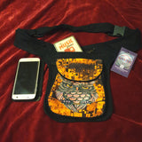 Owl Cotton Pocket Hip Bag Belt Black Orange Shrine