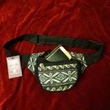 Black and White Aztec Printed Cotton Pocket Bumbag Belt | Shrine