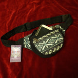 Black and White Aztec Printed Cotton Pocket Bumbag Belt | Shrine