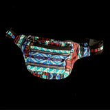 Turquoise Diamond Printed Cotton Pocket Bumbag Belt | Shrine