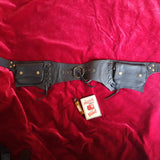 **SALE** Black Textured Leather and Brass Pocket Belt | Shrine