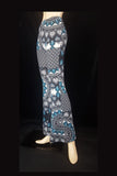 Women's Boho Multicoloured Peacock Print Flared Trousers | SHRINE CLOTHING - SHRINE