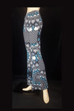 Women's Boho Multicoloured Peacock Print Flared Trousers | SHRINE CLOTHING - SHRINE
