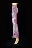 Women's Boho Multicoloured Leopard Rose Print Flared Trousers | SHRINE CLOTHING
