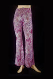 Women's Boho Multicoloured Leopard Rose Print Flared Trousers | SHRINE CLOTHING