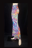 Women's Boho Multicoloured Full Bloom Print Flared Trousers | SHRINE CLOTHING - SHRINE