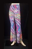 Women's Boho Multicoloured Full Bloom Print Flared Trousers | SHRINE CLOTHING - SHRINE