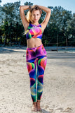 Women's Bubblegum Print Stretch Yoga Festival Rave Beach Crop Top | Shrine Clothing - SHRINE