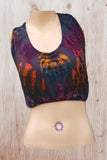 Women's Tie Dye Grey Lattice Crop Top Multicoloured SHRINE