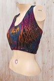 Women's Tie Dye Grey Lattice Crop Top Multicoloured SHRINE